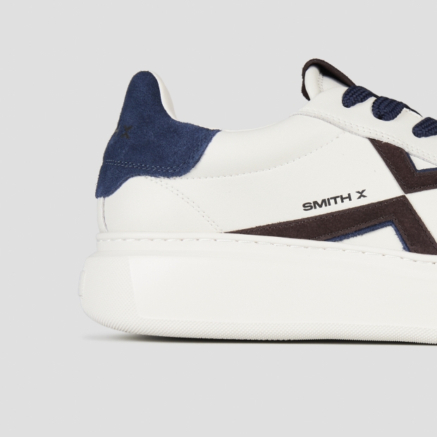 Sneakers Alexander Smith college man in white leather and suede details - 3