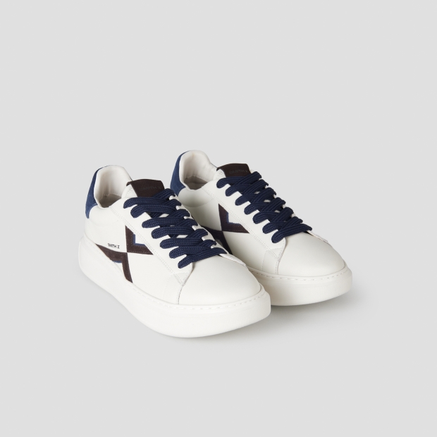 Sneakers Alexander Smith college man in white leather and suede details - 4