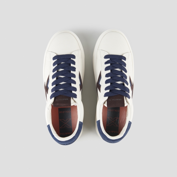 Sneakers Alexander Smith college man in white leather and suede details - 6