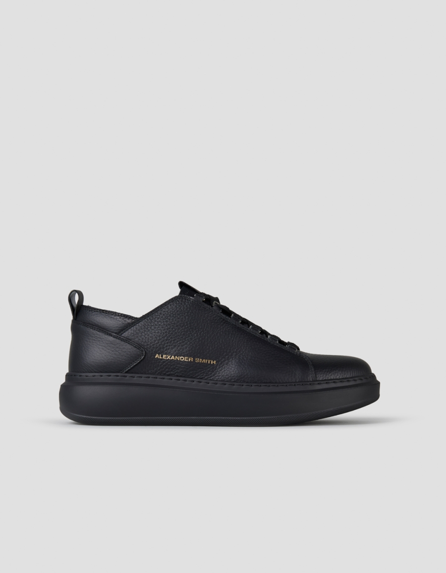 Sneakers Alexander Smith wembley man deconstructed in black tumbled leather and black sole - 1