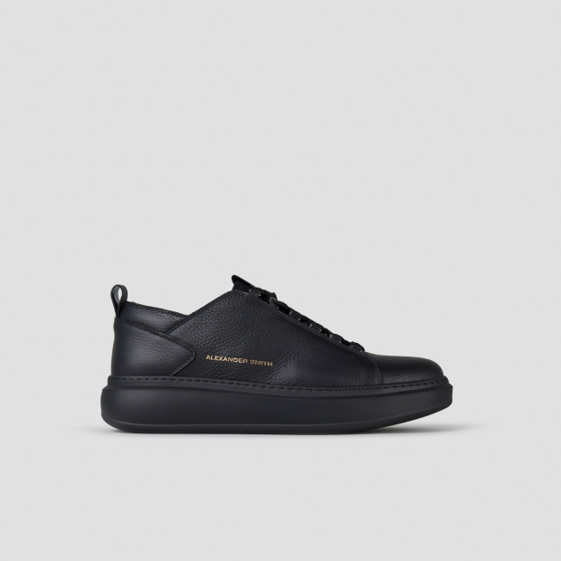 Sneakers Alexander Smith wembley man deconstructed in black tumbled leather and black sole - 1