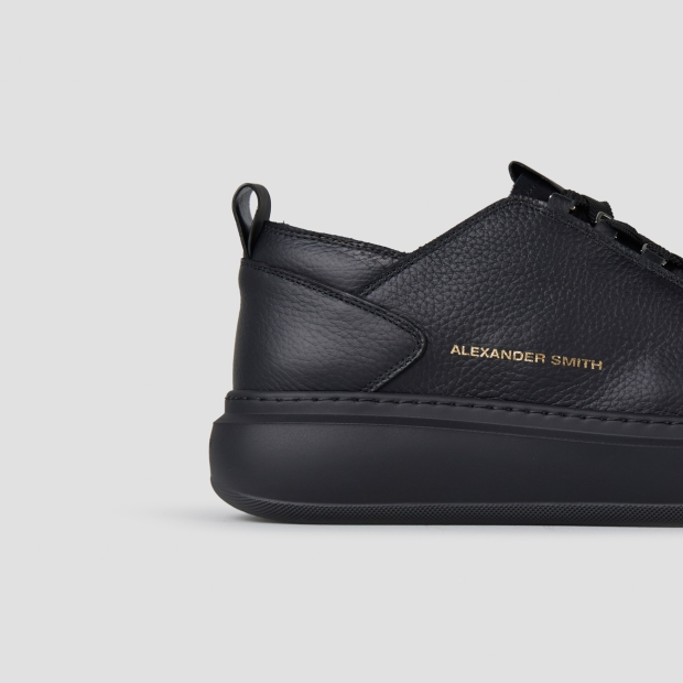 Sneakers Alexander Smith wembley man deconstructed in black tumbled leather and black sole - 3