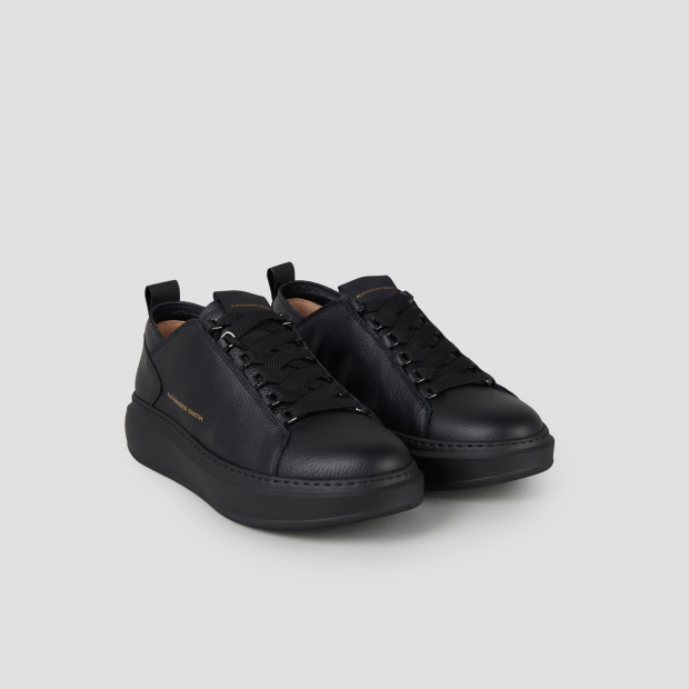 Sneakers Alexander Smith wembley man deconstructed in black tumbled leather and black sole - 4