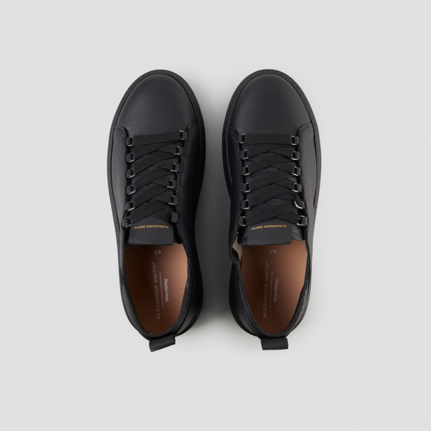 Sneakers Alexander Smith wembley man deconstructed in black tumbled leather and black sole - 6