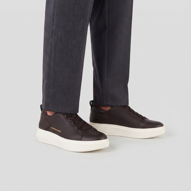 Sneakers Alexander Smith wembley man deconstructed in dark brown tumbled leather - 2