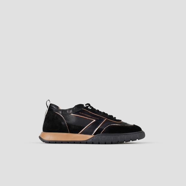 Sneakers Alexander Smith abbey woman in black leather and suede, with black sole - 1