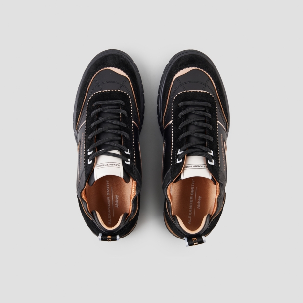 Sneakers Alexander Smith abbey woman in black leather and suede, with black sole - 5