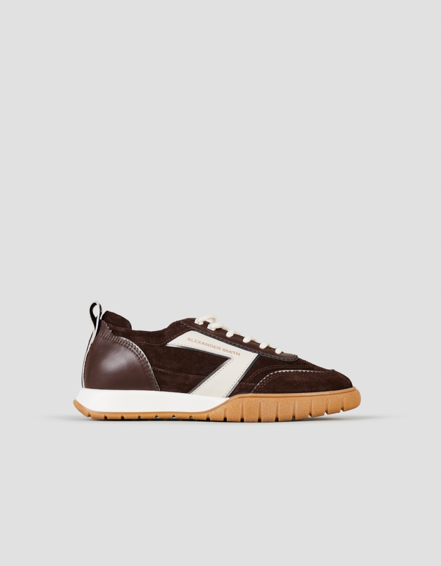Sneakers Alexander Smith abbey woman in dark brown leather and suede - 1