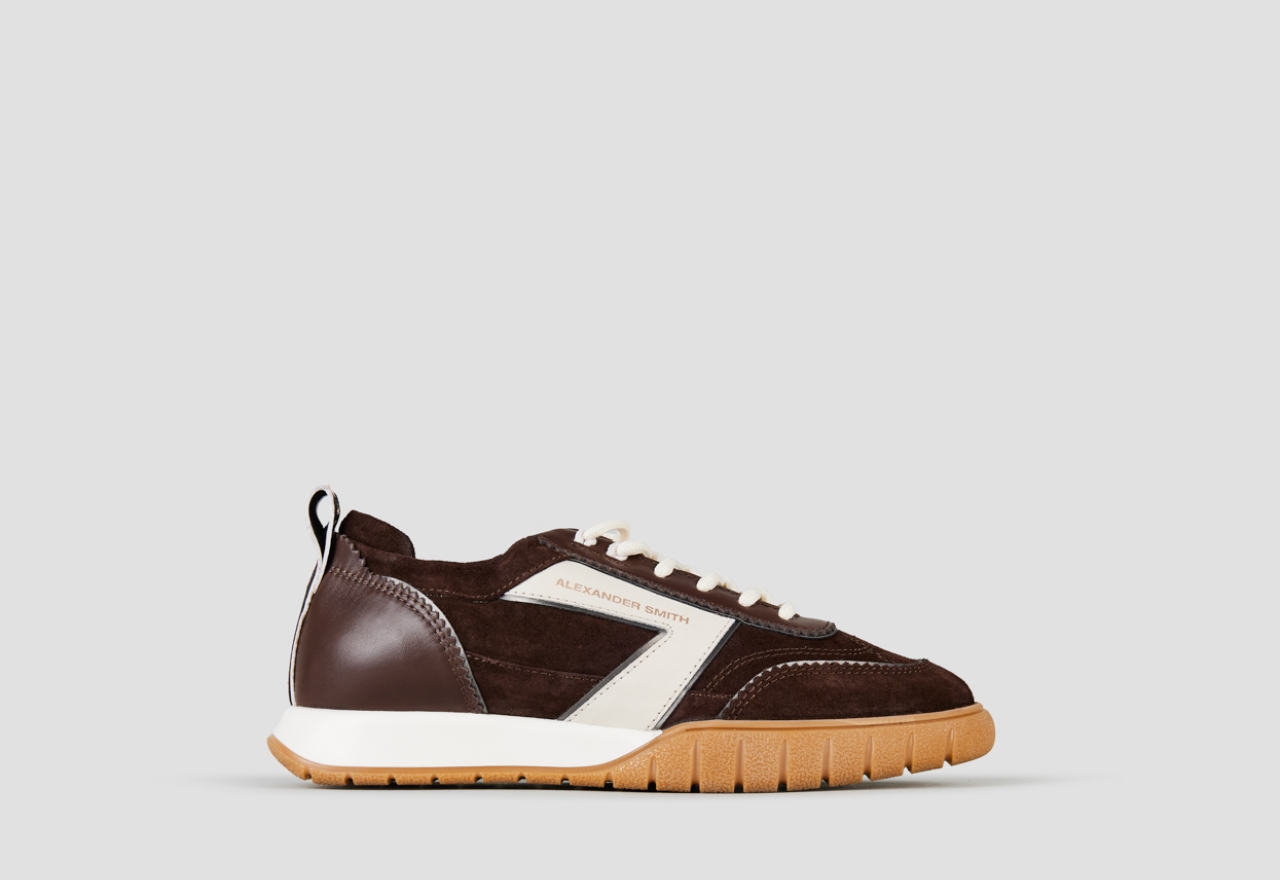 Sneakers Alexander Smith abbey woman in dark brown leather and suede - 1