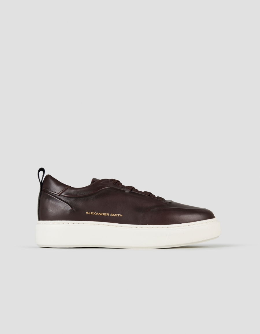 Sneakers Alexander Smith york man in dark brown brushed leather - 1