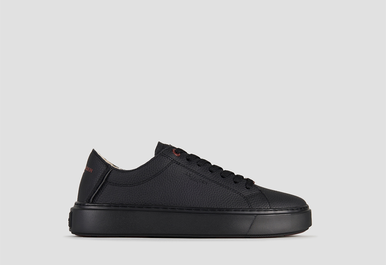 Sneakers Alexander Smith london man deconstructed in black tumbled leather and black sole - 1