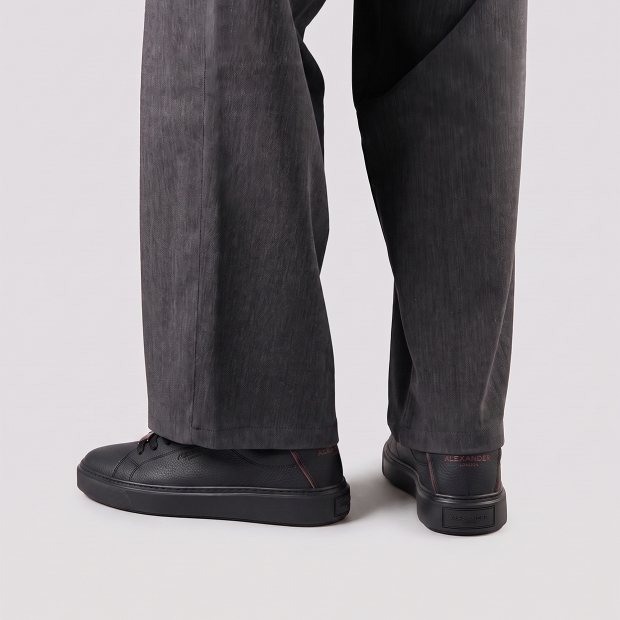 Sneakers Alexander Smith london man deconstructed in black tumbled leather and black sole - 2
