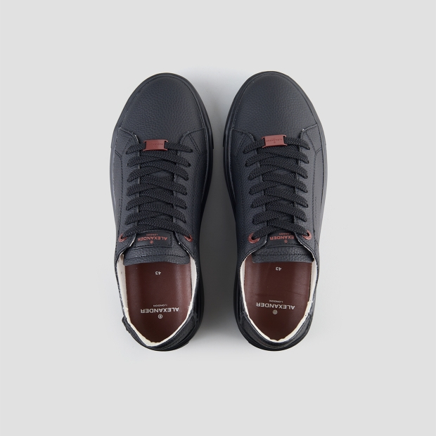 Sneakers Alexander Smith london man deconstructed in black tumbled leather and black sole - 6
