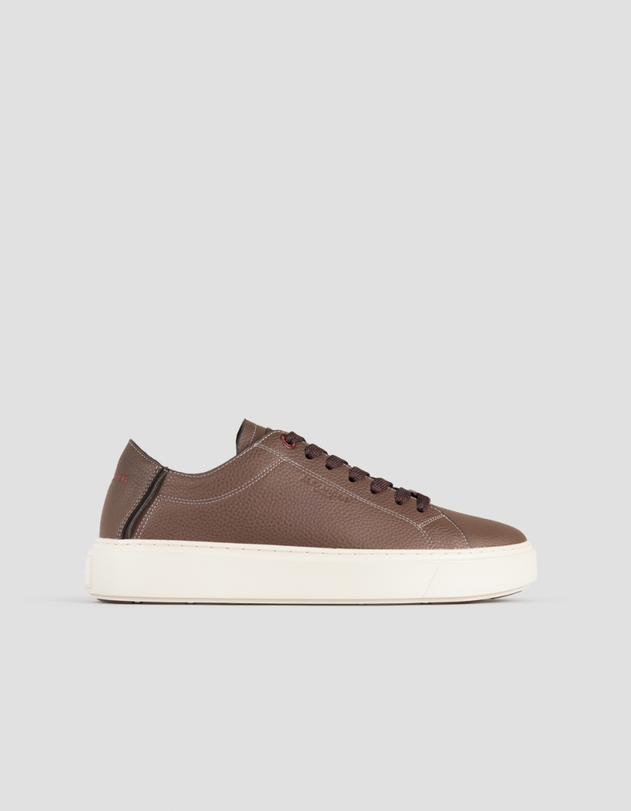 Sneakers Alexander Smith london man deconstructed in brown tumbled leather and brown sole - 1