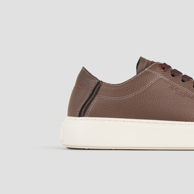Sneakers Alexander Smith london man deconstructed in brown tumbled leather and brown sole - 3