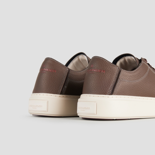 Sneakers Alexander Smith london man deconstructed in brown tumbled leather and brown sole - 5