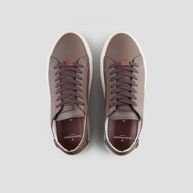 Sneakers Alexander Smith london man deconstructed in brown tumbled leather and brown sole - 6
