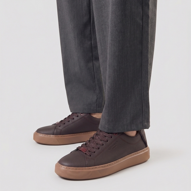 Sneakers Alexander Smith london man deconstructed in dark brown tumbled leather - 2