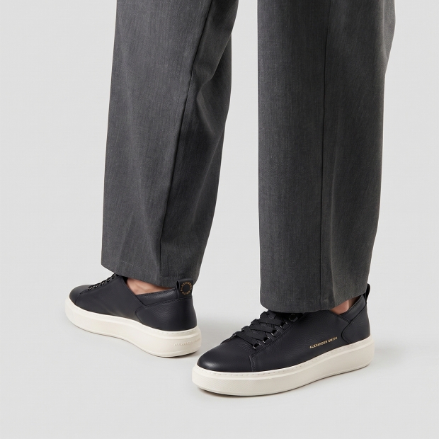 Sneakers Alexander Smith wembley man deconstructed in black tumbled leather - 2