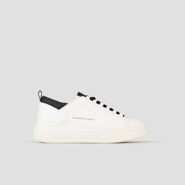 Sneakers Alexander Smith wembley man high frequency in white leather and black details - 1