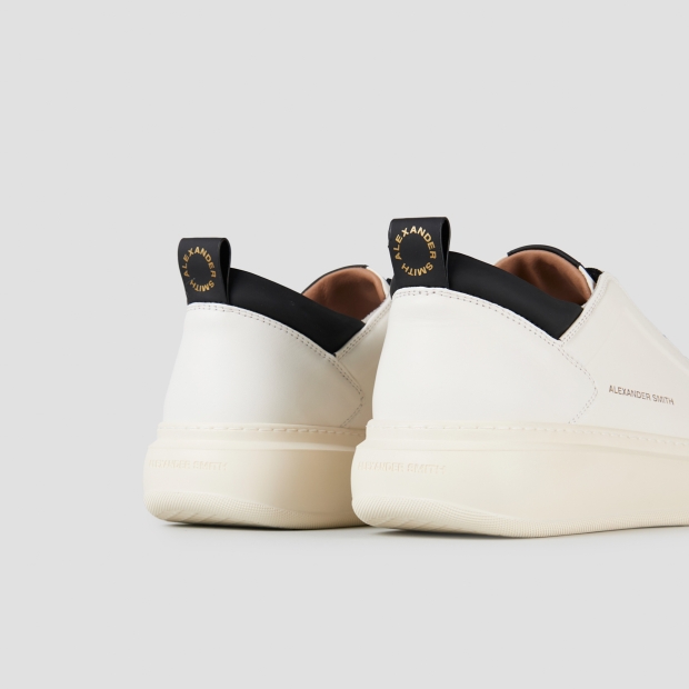 Sneakers Alexander Smith wembley man high frequency in white leather and black details - 5