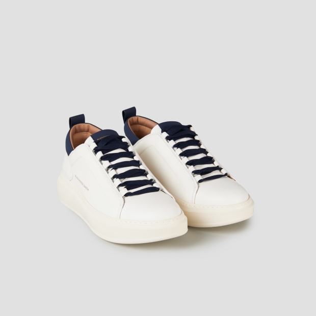 Sneakers Alexander Smith wembley man high frequency in white leather and blue details - 4