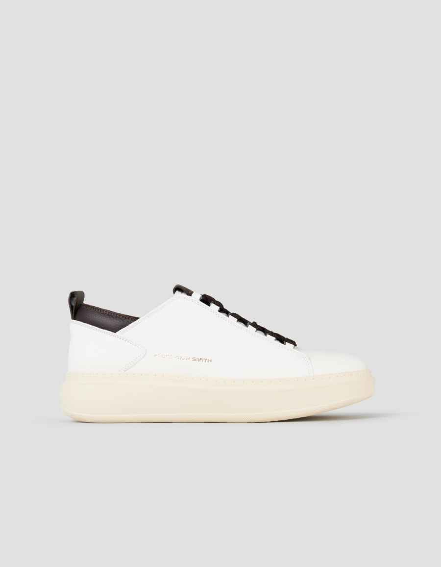 Sneakers Alexander Smith wembley man deconstructed in white tumbled leather and brown details - 1