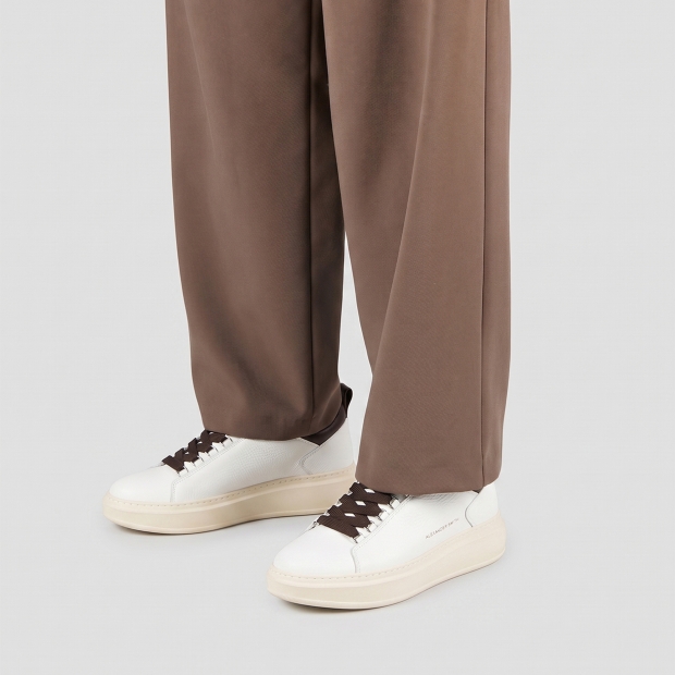 Sneakers Alexander Smith wembley man deconstructed in white tumbled leather and brown details - 2