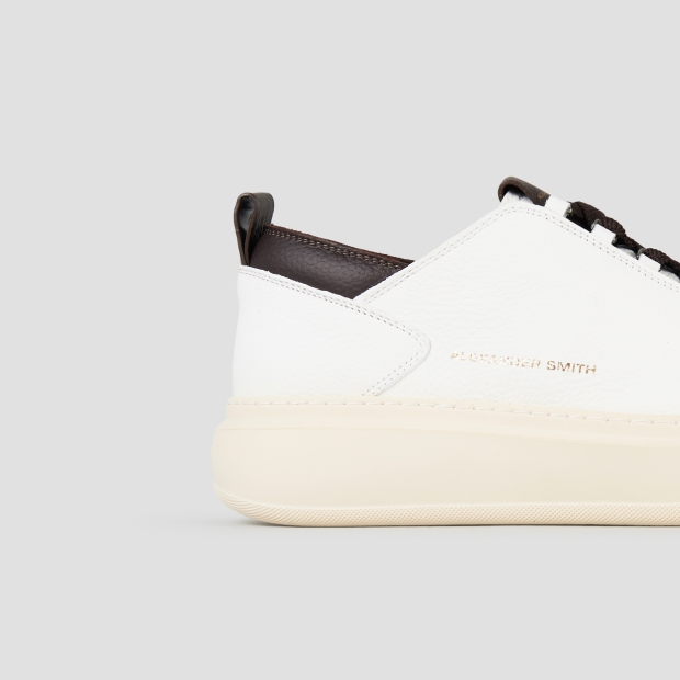 Sneakers Alexander Smith wembley man deconstructed in white tumbled leather and brown details - 3