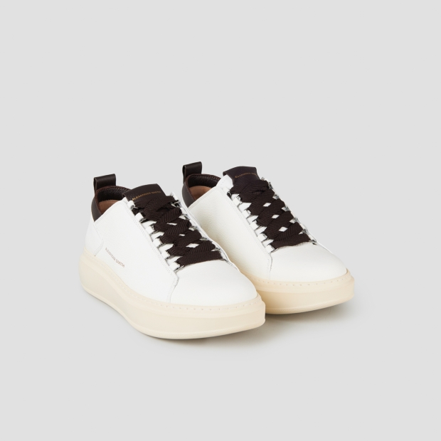 Sneakers Alexander Smith wembley man deconstructed in white tumbled leather and brown details - 4