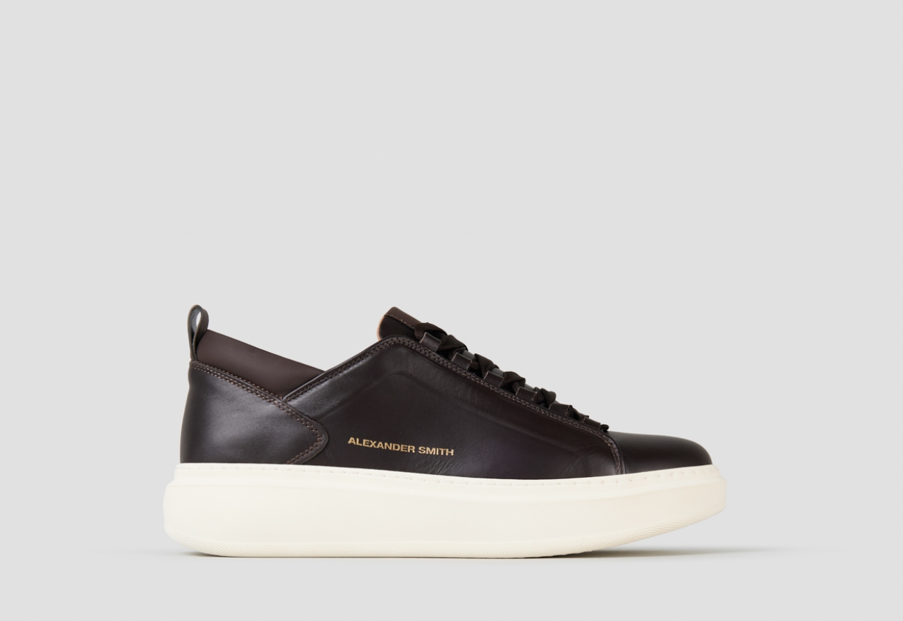 Sneakers Alexander Smith wembley man high frequency in dark brown leather - 1