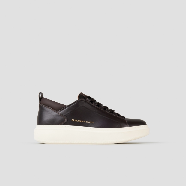 Sneakers Alexander Smith wembley man high frequency in dark brown leather - 1
