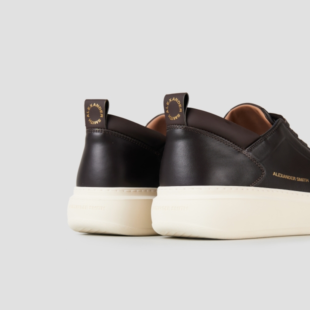 Sneakers Alexander Smith wembley man high frequency in dark brown leather - 5