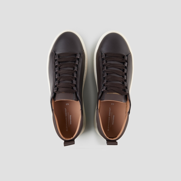 Sneakers Alexander Smith wembley man high frequency in dark brown leather - 6