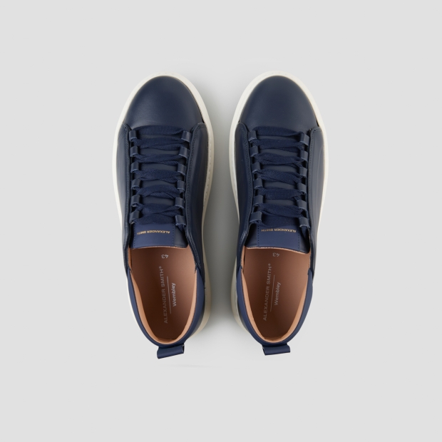Sneakers Alexander Smith wembley man high frequency in blue leather - 6