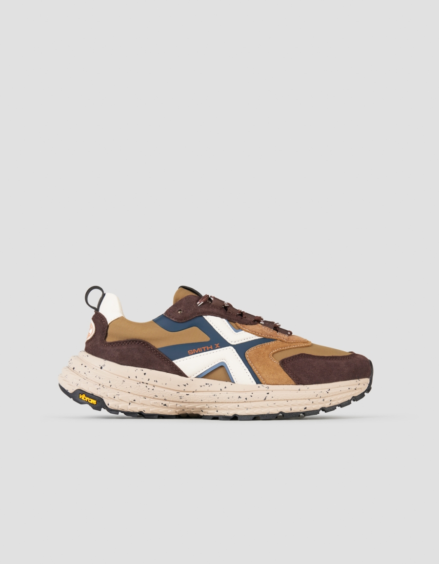 Sneakers Alexander Smith horizon man in brown suede and sand ripstop with vibram sole - 1