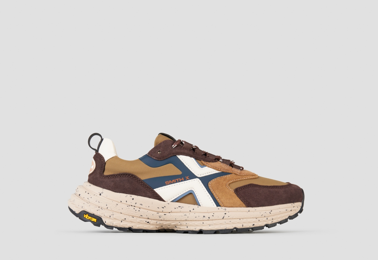 Sneakers Alexander Smith horizon man in brown suede and sand ripstop with vibram sole - 1