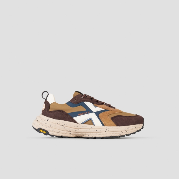 Sneakers Alexander Smith horizon man in brown suede and sand ripstop with vibram sole - 1