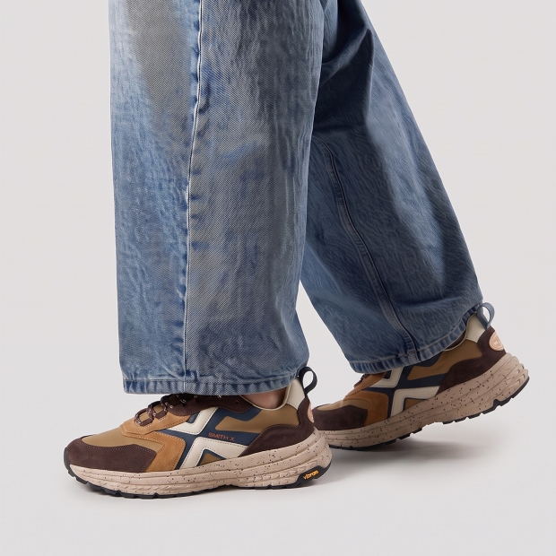 Sneakers Alexander Smith horizon man in brown suede and sand ripstop with vibram sole - 2