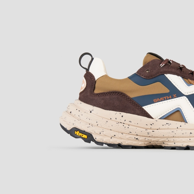 Sneakers Alexander Smith horizon man in brown suede and sand ripstop with vibram sole - 3