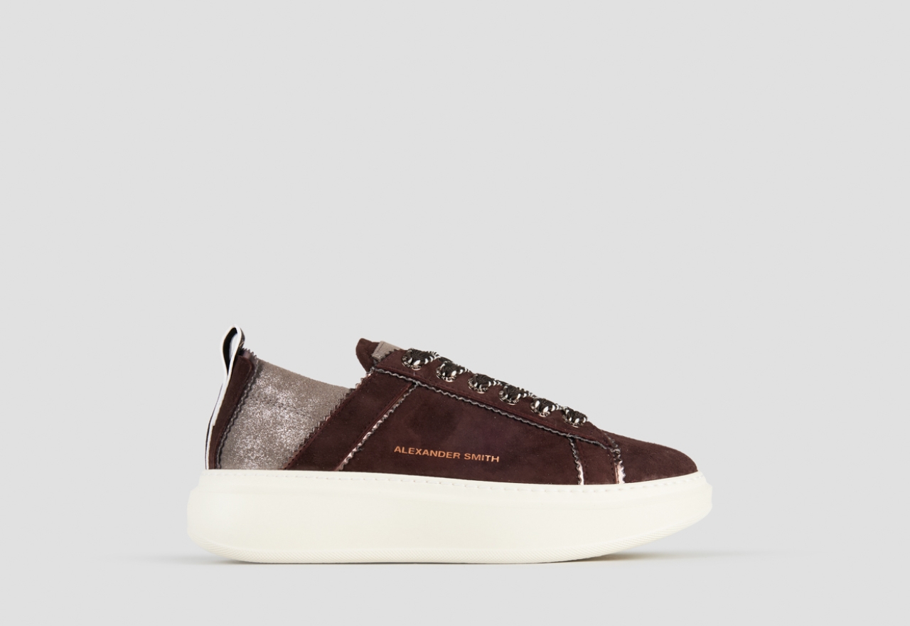 Sneakers Alexander Smith wembley woman deconstructed in brown suede and laminated details - 1