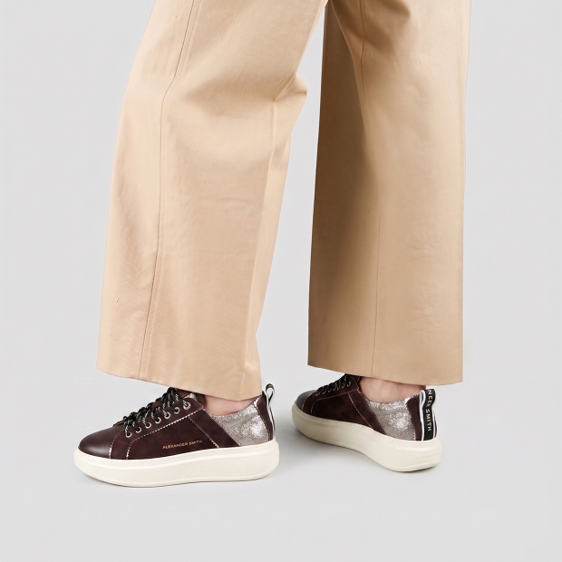 Sneakers Alexander Smith wembley woman deconstructed in brown suede and laminated details - 2