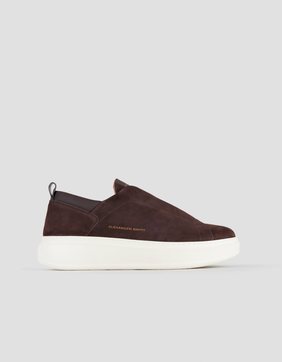 Sneakers Alexander Smith wembley slip-on man in dark brown suede - 1