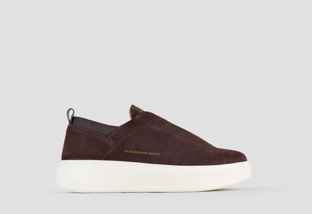 Sneakers Alexander Smith wembley slip-on man in dark brown suede - 1