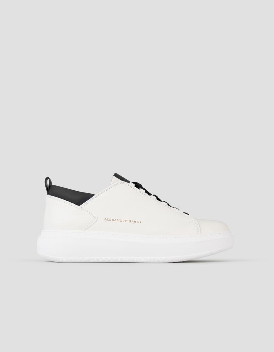 Sneakers Alexander Smith wembley man in white leather with black details - 1