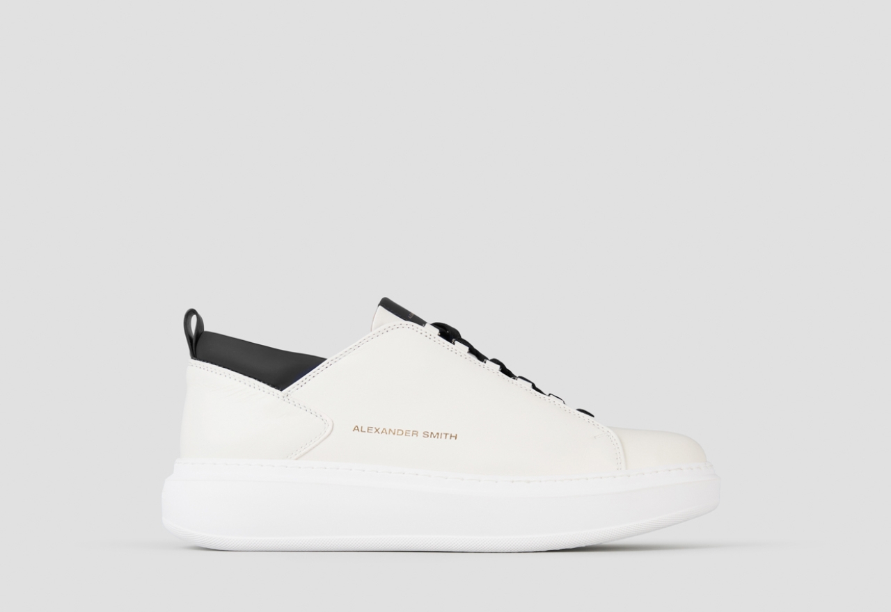 Sneakers Alexander Smith wembley man in white leather with black details - 1