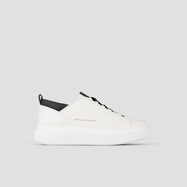Sneakers Alexander Smith wembley man in white leather with black details - 1