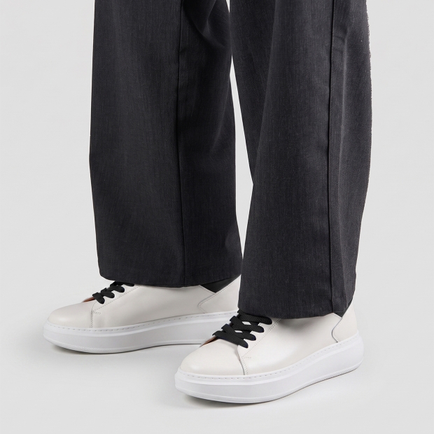 Sneakers Alexander Smith wembley man in white leather with black details - 2