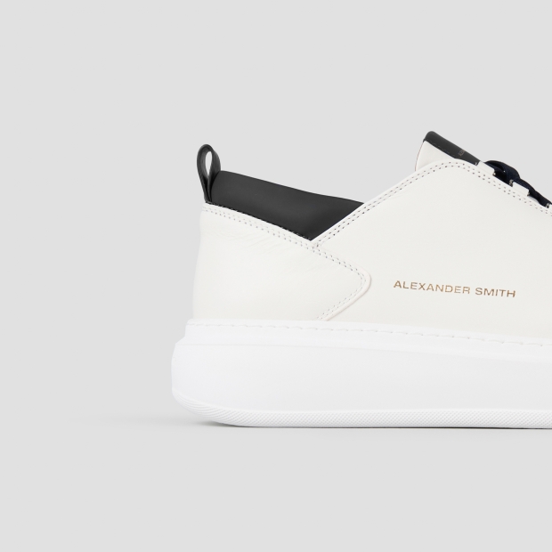 Sneakers Alexander Smith wembley man in white leather with black details - 3