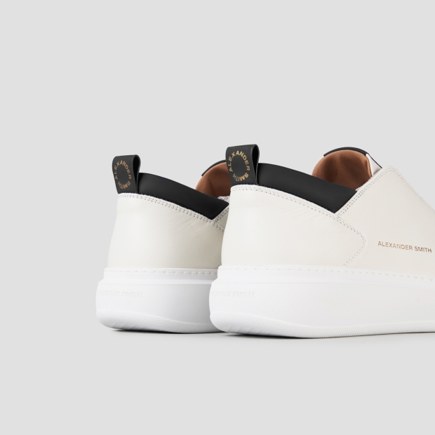 Sneakers Alexander Smith wembley man in white leather with black details - 5